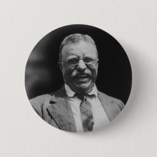 U.S. President Theodore Teddy Roosevelt Laughing 6 Cm Round Badge