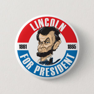 U.S. Presidents Campaign Button: #16 Lincoln 6 Cm Round Badge
