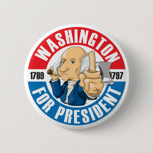 U.S. Presidents Campaign Button: #1 Washington 6 Cm Round Badge