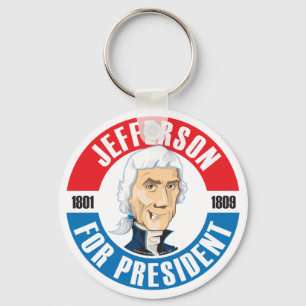 U.S. Presidents Campaign Keychain: #3 Jefferson Key Ring