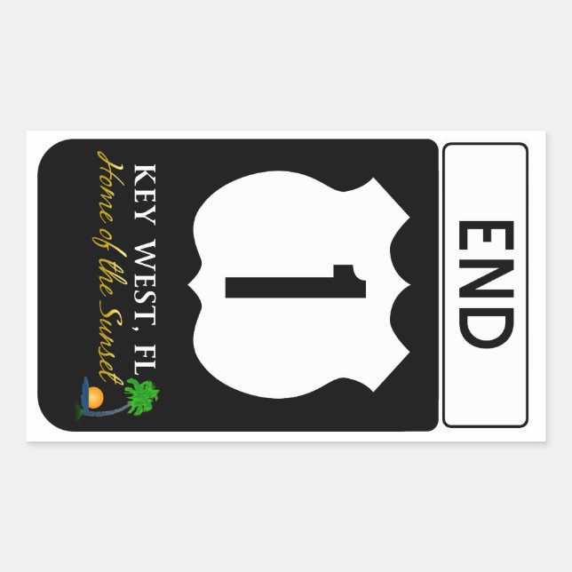 U.S. Route 1 Road Sign Rectangular Sticker (Front)