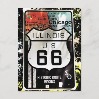 U.S. ROUTE 66 Illinois sign Postcard