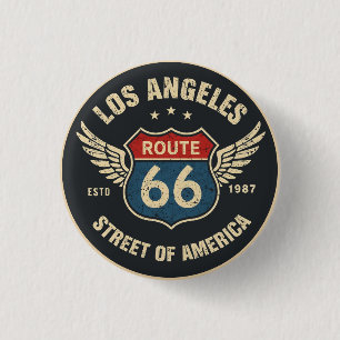 U.S. Route 66 The Mother Road historic highway gif 3 Cm Round Badge