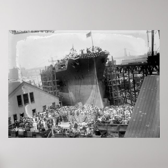 U.S.S. Arizona Launch Poster (Front)