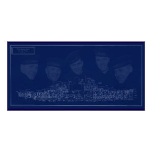 U.S.S. Juneau Blueprint Poster