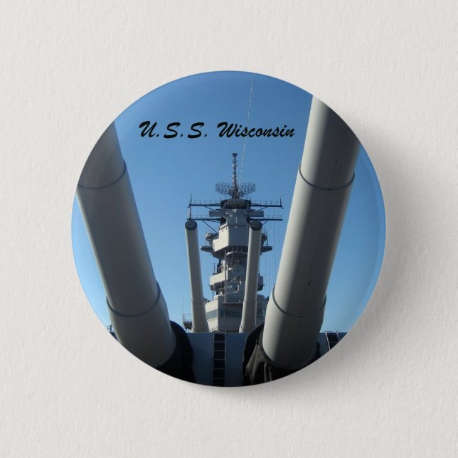 U.S.S. WIsconsin 6 Cm Round Badge (Front)