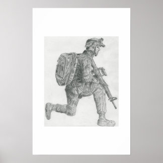 U.S. soldier resting Poster
