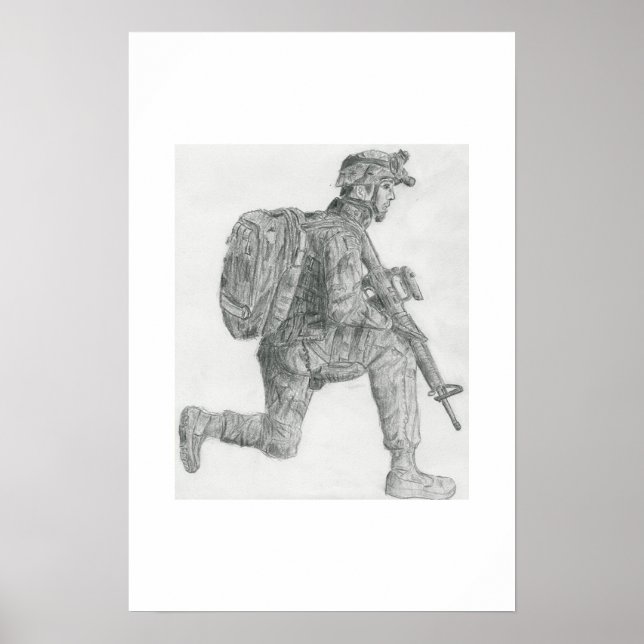 U.S. soldier resting Poster (Front)