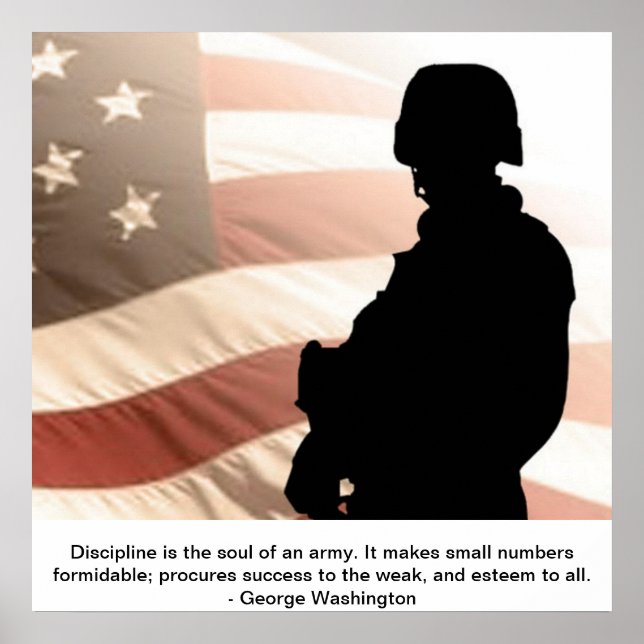 U.S. Soldier W/George washington Quote Poster (Front)