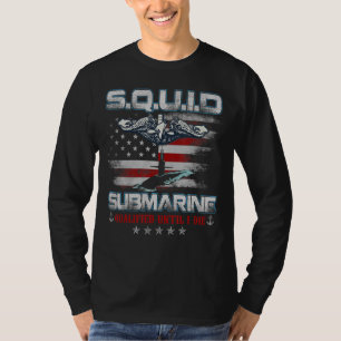 U S Submarine Service Veteran Submariner Usa Flag  T-Shirt