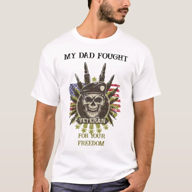 U.S. VETERAN custom gift personalised T-Shirt (Front)