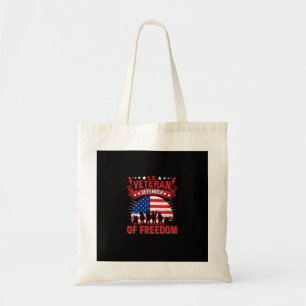 u.s. veteran defender of freedom tote bag