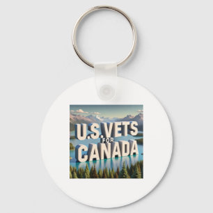 U.s. Veterans Stand With Canada Sticker Key Ring