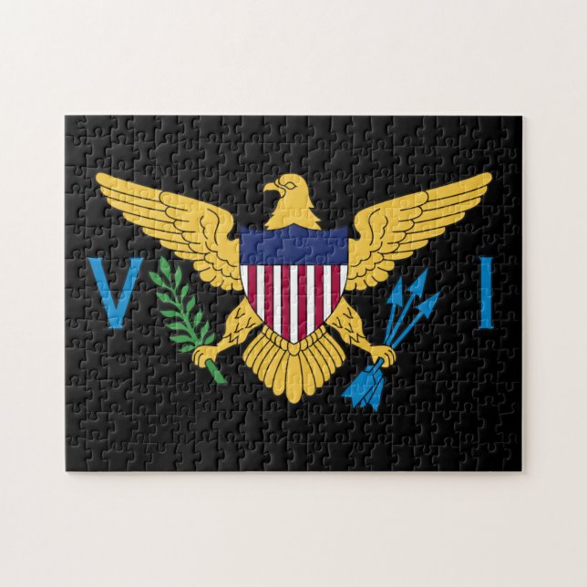 U.S. Virgin Islands Flag - Black Background Jigsaw Puzzle (Horizontal)
