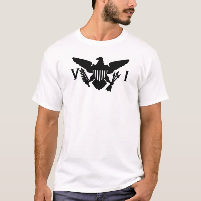 U.S. Virgin Islands Flag (Black) T-Shirt (Front)