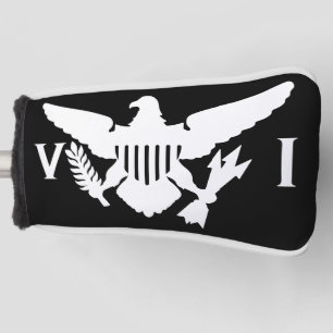 U.S. Virgin Islands Flag, Black & White Golf Head Cover