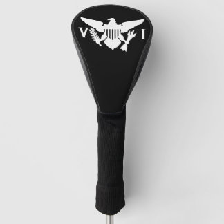 U.S. Virgin Islands Flag, Black & White Golf Head Cover