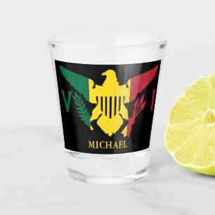 U.S. Virgin Islands Flag Green Yellow Red Shot Glass