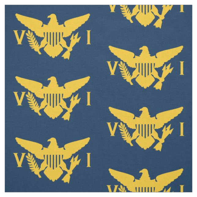 U.S. Virgin Islands Flag (Large) Navy Blue & Gold Fabric (Swatch)