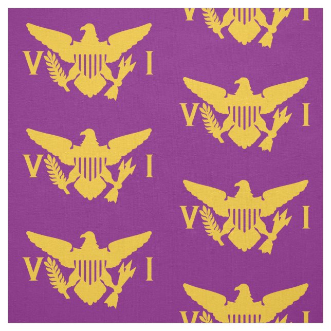 U.S. Virgin Islands Flag (Large) Purple & Gold Fabric (Swatch)