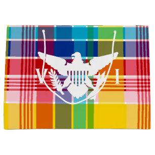 U.S. Virgin Islands Flag, Madras Large Gift Bag