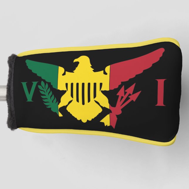 U.S. Virgin Islands Flag, Rasta  Golf Head Cover (Front)