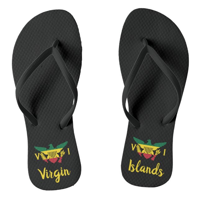 U.S. Virgin Islands Flag, Rasta Jandals (Footbed)
