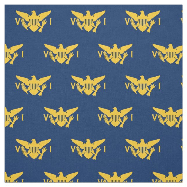U.S. Virgin Islands Flag (Small) Navy Blue & Gold Fabric (Swatch)