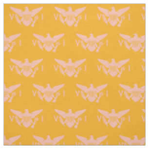 U.S. Virgin Islands Flag (Small) Orange & Pink Fabric