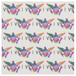 U.S. Virgin Islands Flag (Small) Tropical Leaves Fabric