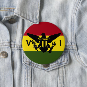U.S. Virgin Islands Flag - VI STRONG 10 Cm Round Badge