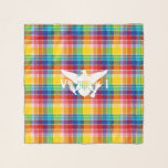 U.S. Virgin Islands Flag (White), Madras Scarf<br><div class="desc">U.S. Virgin Islands flag (White) on madras background.</div>