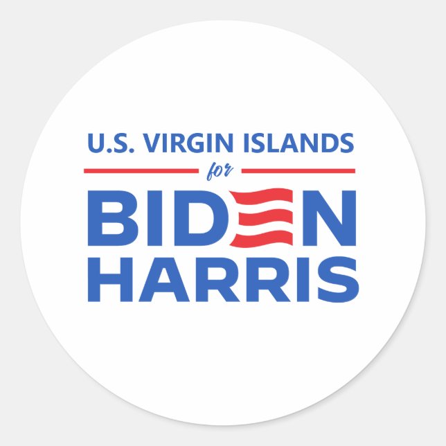 U.S. Virgin Islands for Biden Harris Classic Round Sticker (Front)