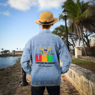 U.S. Virgin Islands St. Thomas USVI Tropical Denim Jacket