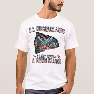 U.S. Virgin Islands Vintage Tropical Adventure Art T-Shirt