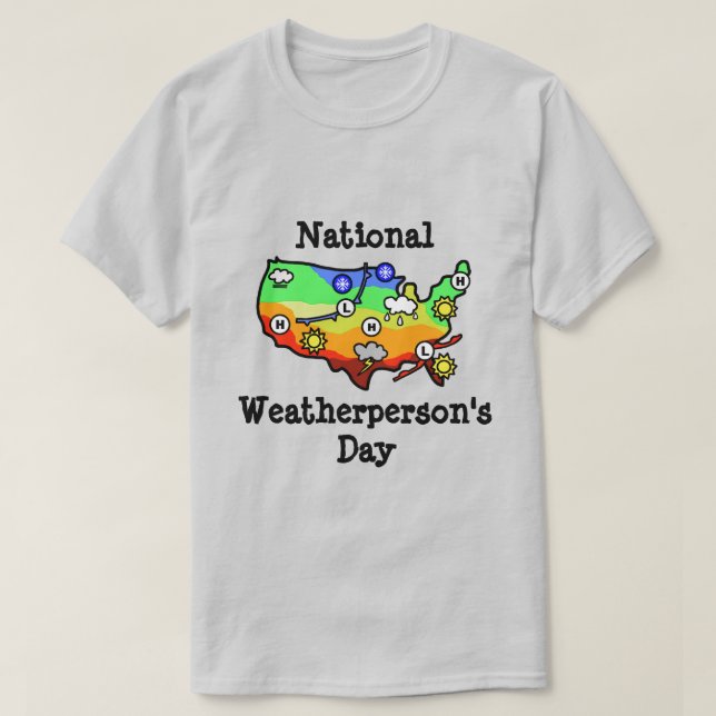 U.S. Weather Map T-Shirt (Design Front)