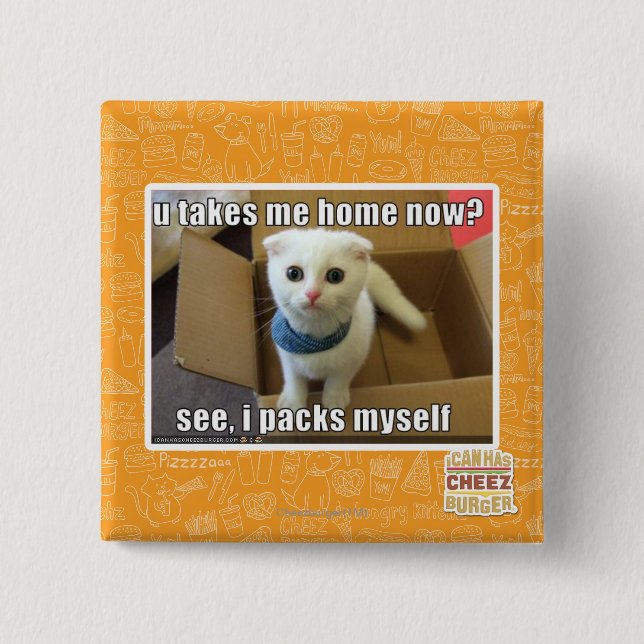 U take me home now? 15 cm square badge (Front)