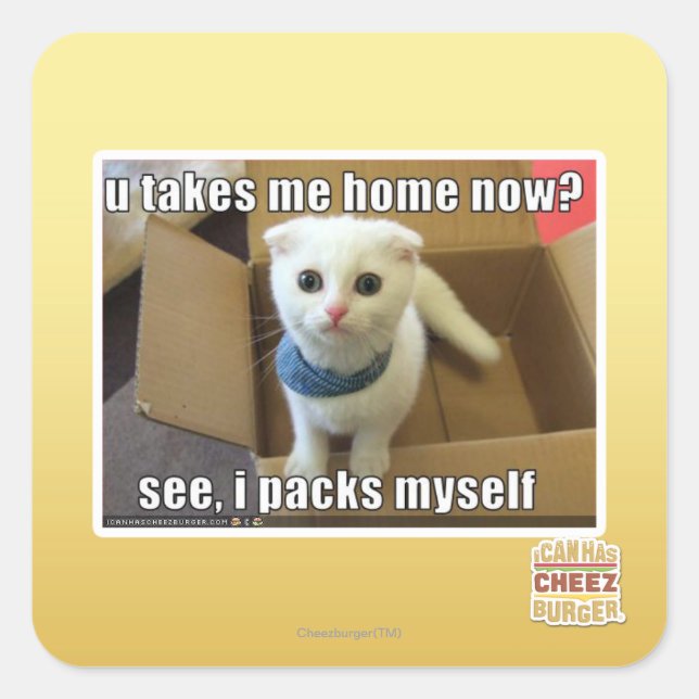 U take me home now? square sticker (Front)