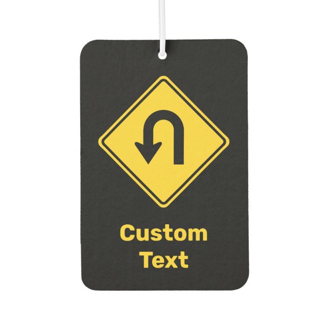 U-Turn Sign Car Air Freshener (Front)
