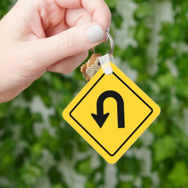 U-Turn Sign Keychain (Hand)
