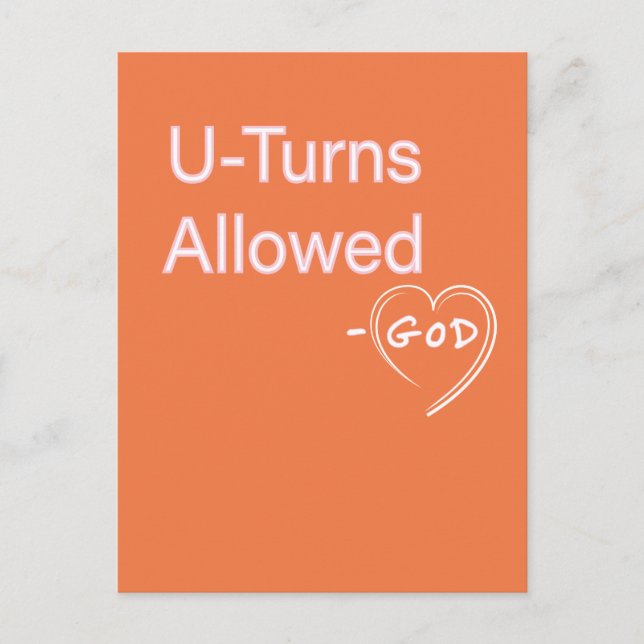 U-turns Allowed God Humour postcards Christian (Front)