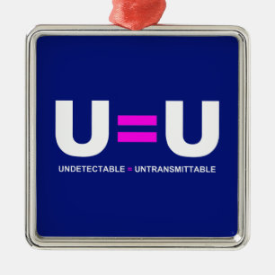 U=U HIV Undetectable Equals Untransmittable Metal Tree Decoration