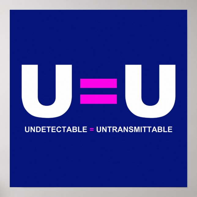 U=U HIV Undetectable Equals Untransmittable Poster (Front)