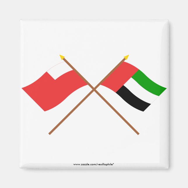 UAE and Abu Dhabi Crossed Flags Magnet (Front)
