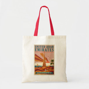 UAE Camel Burj Khalifa Illustration Travel Art Tote Bag