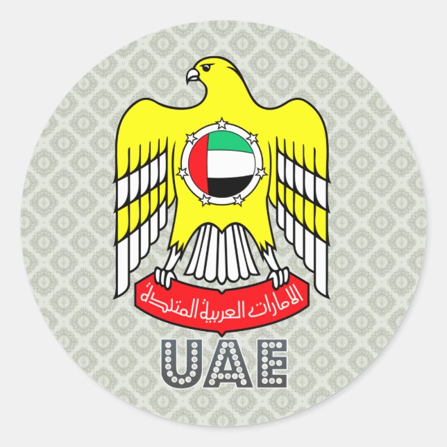 Uae Coat of Arms Classic Round Sticker (Front)
