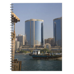 UAE, Dubai, Dubai Creek. Dhow cruises channel Spiral Notebook