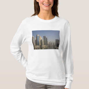UAE, Dubai. Marina towers with boats at anchor. T-Shirt