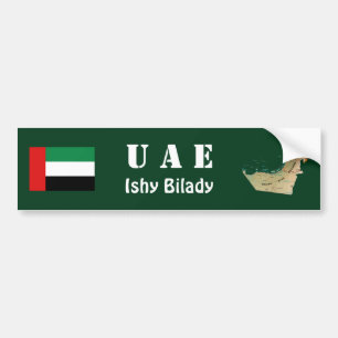 UAE Flag + Map Bumper Sticker