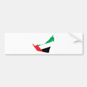 Uae Flag Map full size Bumper Sticker